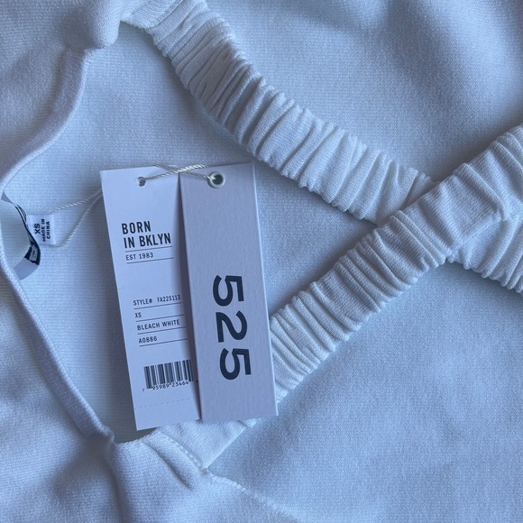 525 America Cotten Knit Midi Tank Dress Crew Neck Open Back White Size XS NWT - Picture 5 of 5